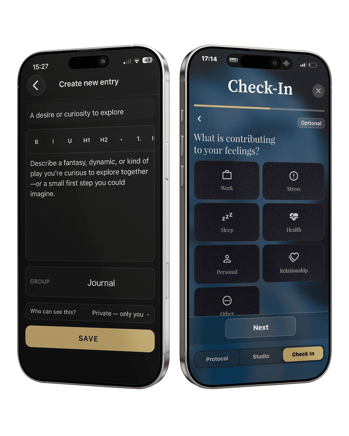 Journal & Check-Ins